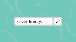 image of google search bar with the words "silver linings" inside