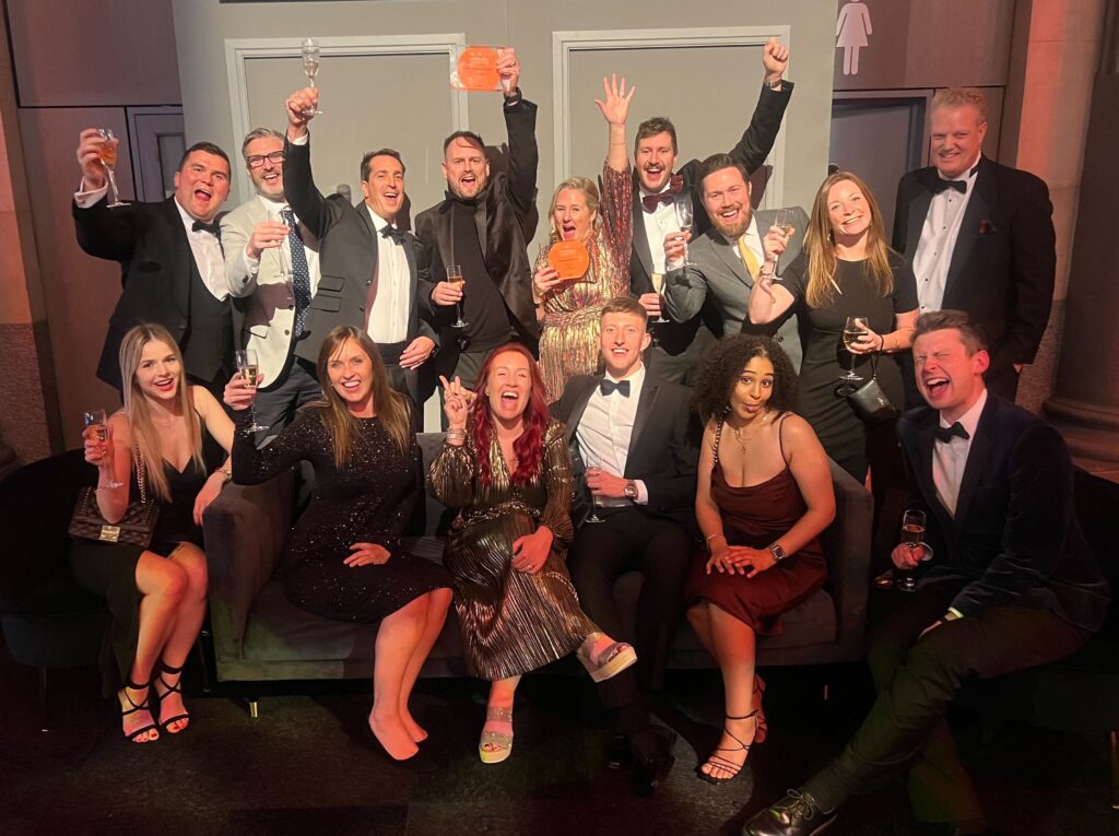 The Just Global and Send teams celebrate at the B2B Marketing Awards 2023