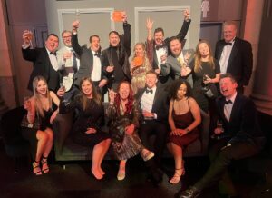 The Just Global and Send teams celebrate at the B2B Marketing Awards 2023